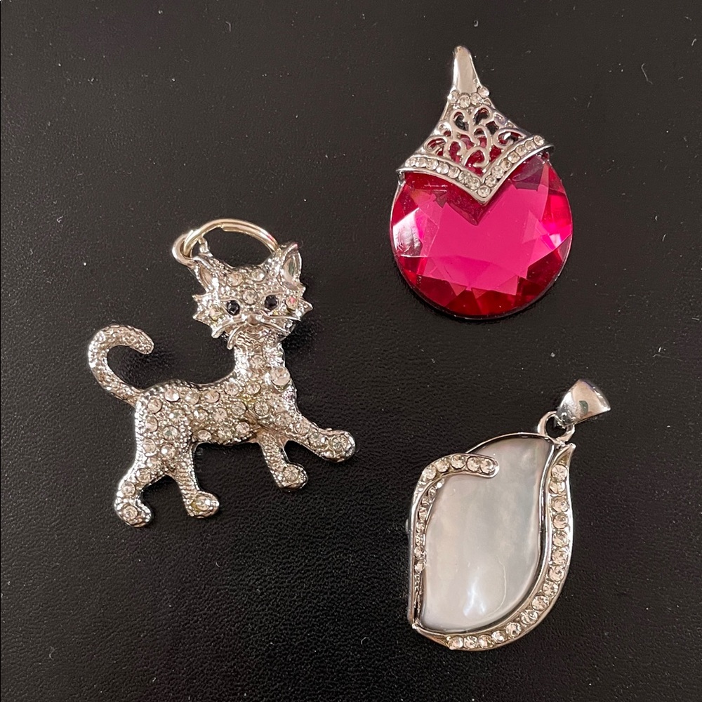 Lot of Three Pendants for Jewelry Making